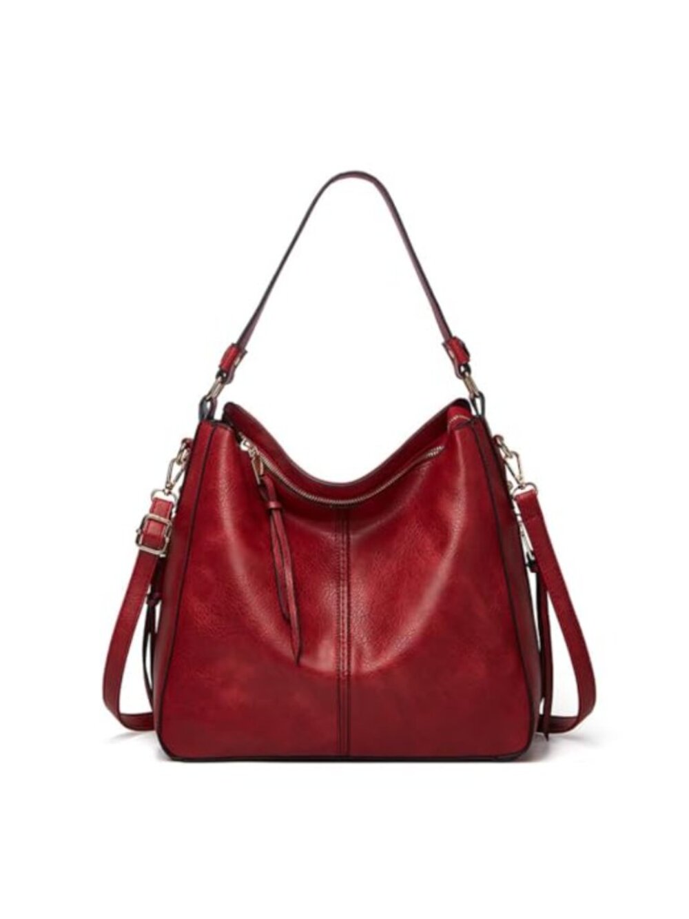 Women's Large Hobo Crossbody Bag Faux Leather Multi Pockets Shoulder Purse Work